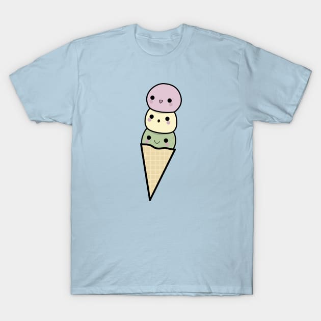 Kawaii Ice Cream Cone T-Shirt T-Shirt by happinessinatee